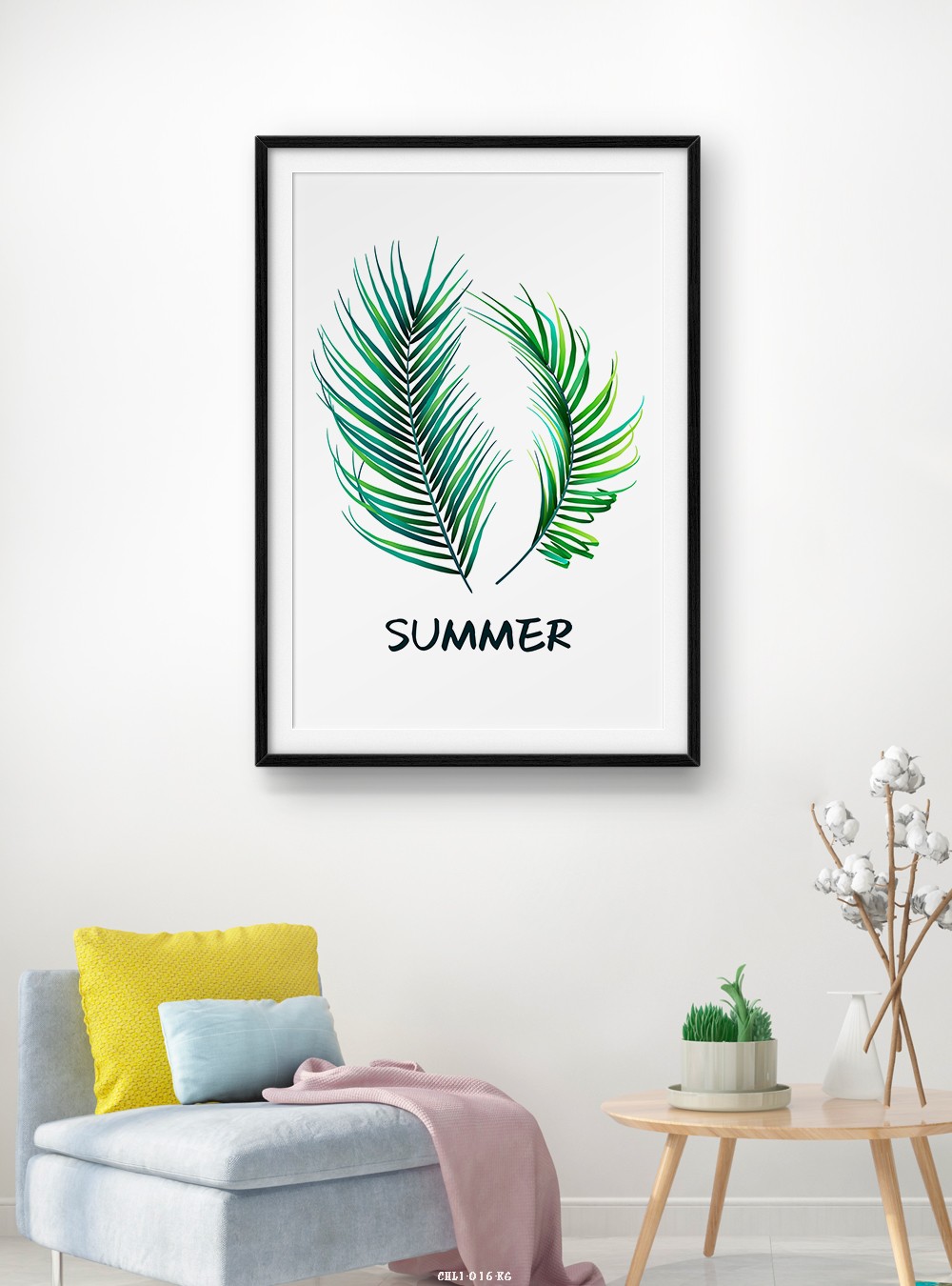 Hoa lá tranh vẽ CHL1-016-KG